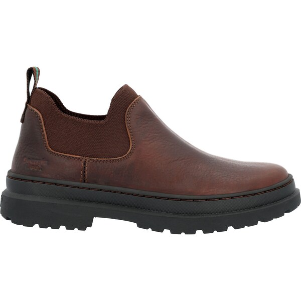 Georgia Men's Slip On Shoe, 12 W, Leather, 5 in H, Soggy Brown - GB00708