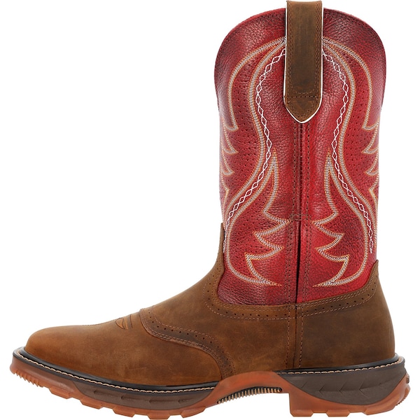 Durango Maverick XP, Ventilated Western Work Boot, 8 M, 11 in Height, Briar Brown/Crimson Red - DDB0479