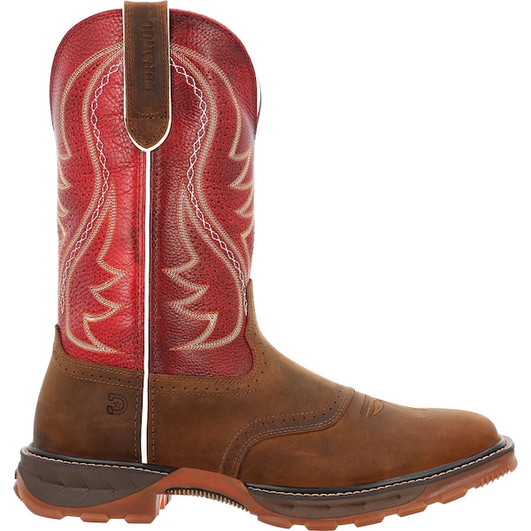 Durango Maverick XP, Ventilated Western Work Boot, 8 M, 11 in Height, Briar Brown/Crimson Red - DDB0479