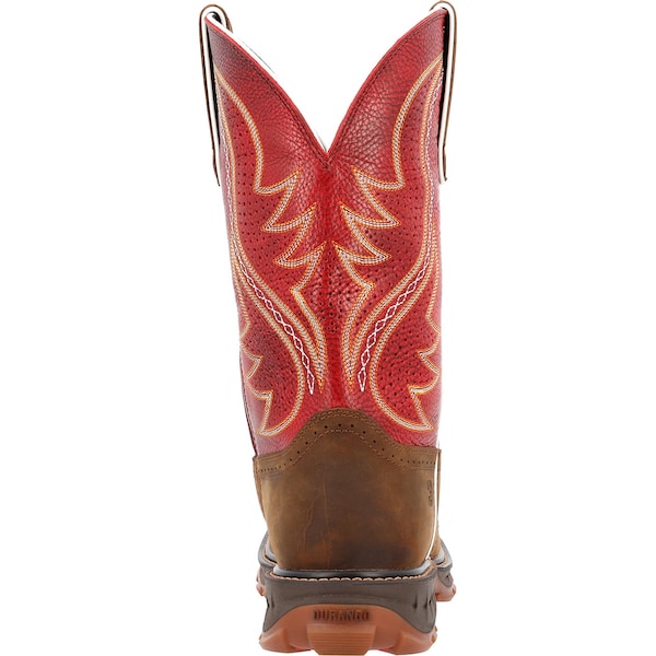 Durango Maverick XP, Ventilated Western Work Boot, 8 M, 11 in Height, Briar Brown/Crimson Red - DDB0479