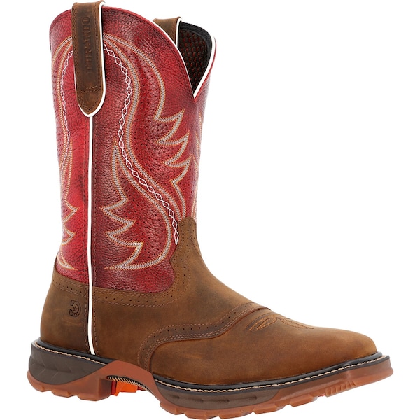 Durango Maverick XP, Ventilated Western Work Boot, 8 M, 11 in Height, Briar Brown/Crimson Red - DDB0479