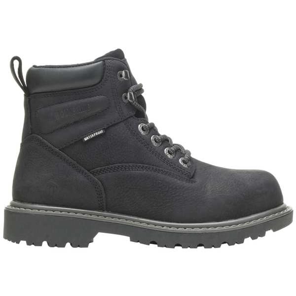 Wolverine Women's 6-Inch Work Boot, Steel Toe, Leather Upper, Rubber Outsole, Lace Up, Black, 6 1/2 W - W201153