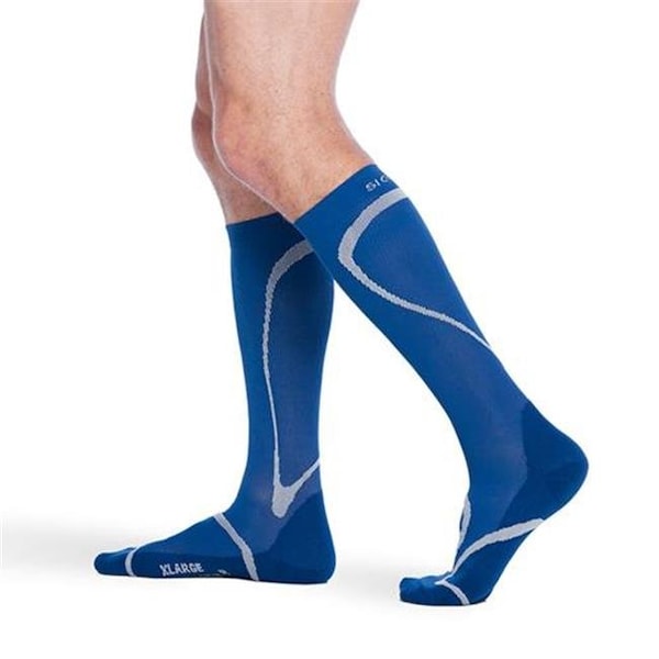 Sigvaris Sigvaris 412CMS50 20-30mmHg Knee High Compression Sock; Medium And Short; Blue - 412CMS50