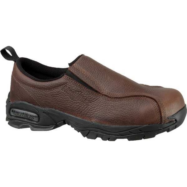 Nautilus Safety Footwear Women's Loafer Shoe, Steel Toe, Leather Upper, Rubber Outsole, Slip On, Brown, 5 Medium - N1621 SZ: 5M