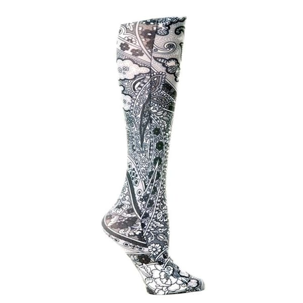 Celeste Stein Celeste Stein CMPS2-1785 15-20 mmHg Black Paisly Therapeutic Compression Sock - Women - CMPS2-1785