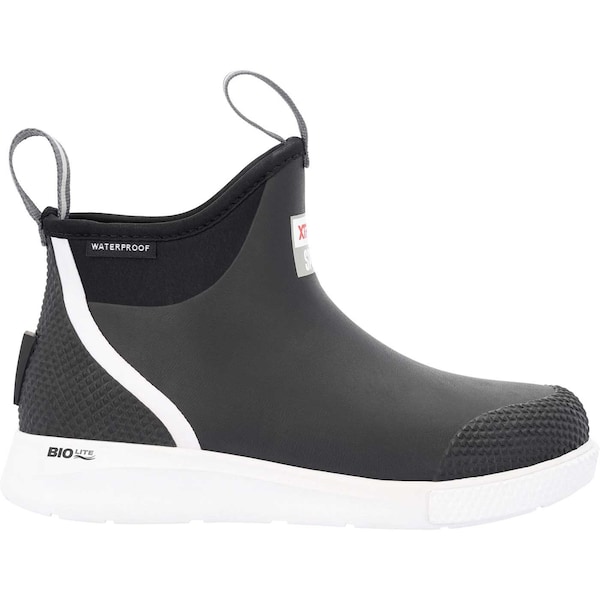 Xtratuf Women's Ankle Deck Boot, 9 M, Leather, 6 in H, Black - ADSW000