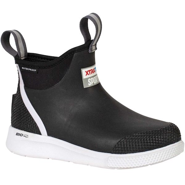 Xtratuf Women's Ankle Deck Boot, 9 M, Leather, 6 in H, Black - ADSW000