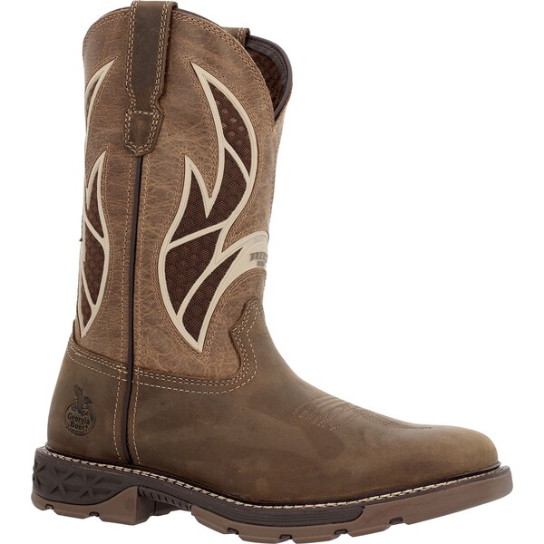 Georgia Carbo-Tec FLX, Men's Work Boot, 9.5 M, Leather, 11 in Height, Brown Tan - GB00703
