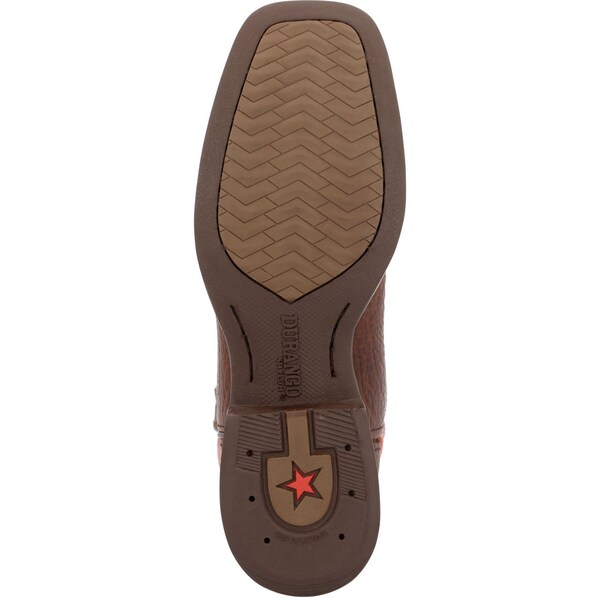 Durango Men's Western Boot, 10.5 M, Leather, 11 in H, Mahogany and Dynamite Red - DDB0494