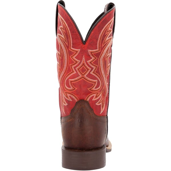 Durango Men's Western Boot, 8.5 W, Leather, 11 in H, Mahogany and Dynamite Red - DDB0494
