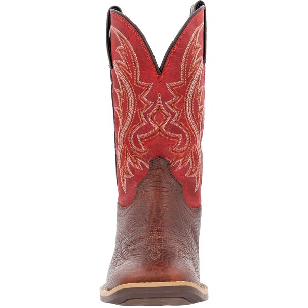 Durango Men's Western Boot, 8.5 W, Leather, 11 in H, Mahogany and Dynamite Red - DDB0494