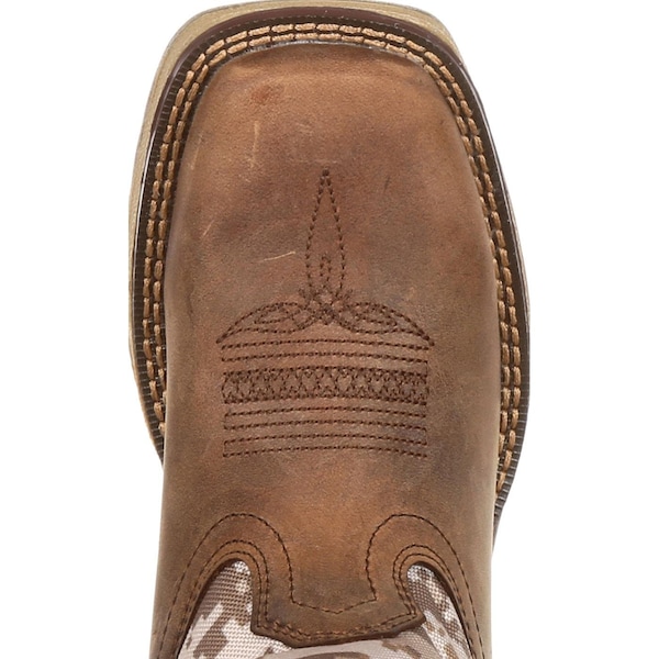 Durango Kids Western Boot, 9 M, Leather, 8 in H, Dusty Brown/Desert Camo - DBT0208C