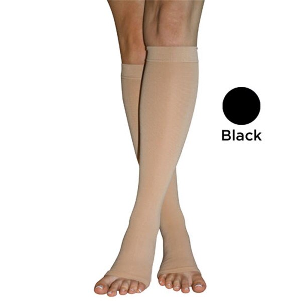 Blue Jay 20-30 mmHg X-Firm Surgical Weight Stockings Below Knee Open Toe, Black - Extra Large - BJ310BLXL
