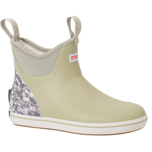 Xtratuf Women's Ankle Deck Boot, 6 M, Leather, 6 in H, Gray - XWAB1TP