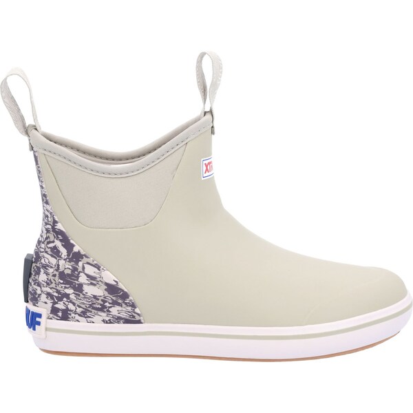 Xtratuf Women's Ankle Deck Boot, 6 M, Leather, 6 in H, Gray - XWAB1TP