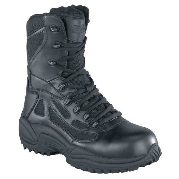 Reebok Rapid Response, Men's 8 in Composite Toe Tactical Boots, Black, 12, W, RB8874 - RB8874