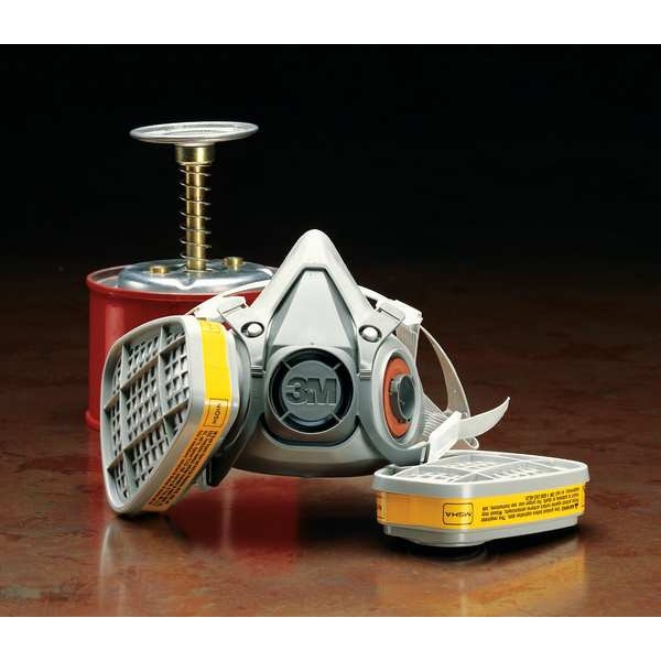 3M Half Facepiece Reusable Respirator, 6000 Series, Thermoplastic Elastomer, Size Large - 6300