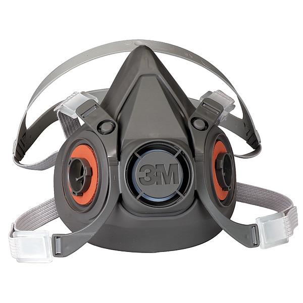 3M Half Facepiece Reusable Respirator, 6000 Series, Thermoplastic Elastomer, Size Large - 6300