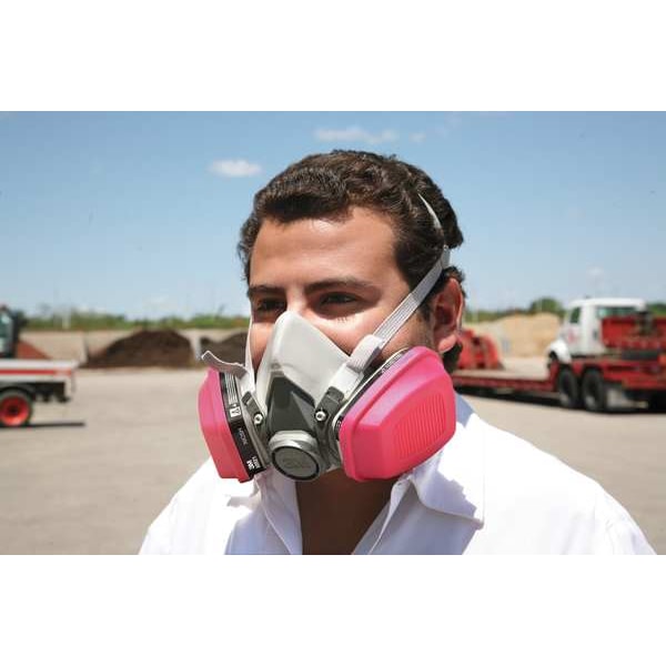3M Half Facepiece Reusable Respirator, 6000 Series, Thermoplastic Elastomer, Size Large - 6300