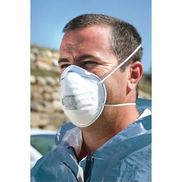 3M N95 Disposable Respirator, 8200, Dual Headstrap, Polyisoprene Strap, Nose Clip, White, Pack of 20 - 8200