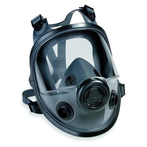 Honeywell North Full Face Respirator, 5400 Series, Elastomer, Hook-and-Loop (4-Point), Threaded, Size M/L - 54001