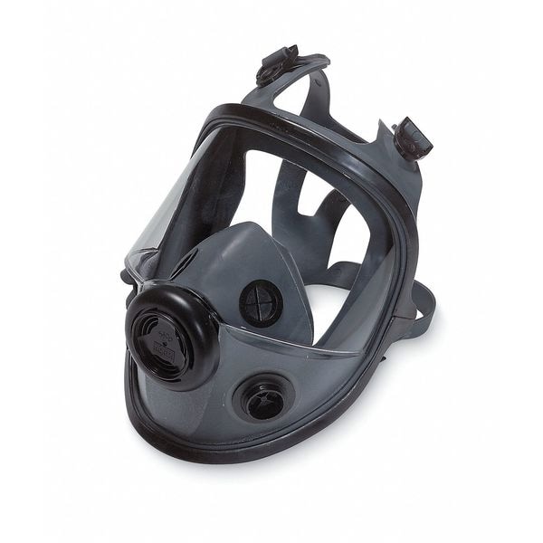 Honeywell North Full Face Respirator, 5400 Series, Elastomer, Hook-and-Loop (4-Point), Threaded, Size M/L - 54001