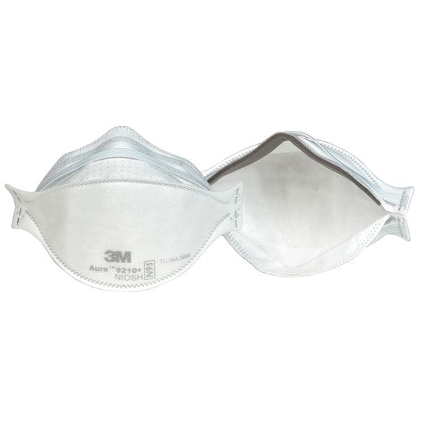 3M Disposable Respirator, N95, Flat-Fold, Single, Non-Adjustable, Metal Nose Clip, M - 9211+