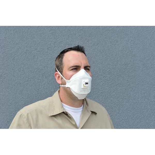 3M Disposable Respirator, N95, Flat-Fold, Single, Non-Adjustable, Metal Nose Clip, M - 9211+