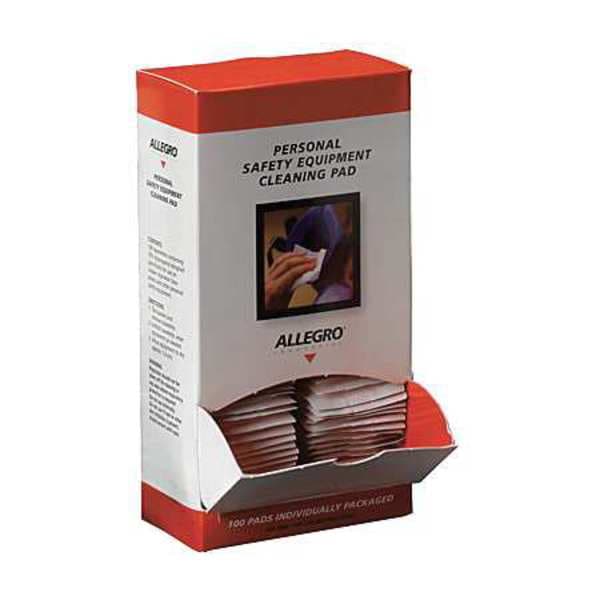 Allegro Industries Respirator Cleaning Pads, Alcohol, Individually Wrapped, 100 Per Pack - 1001