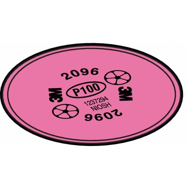 3M Filter, 3M 6000 Series, Nuisance Organic Vapor/P100, Bayonet, Magenta, 2 Pack - 2097