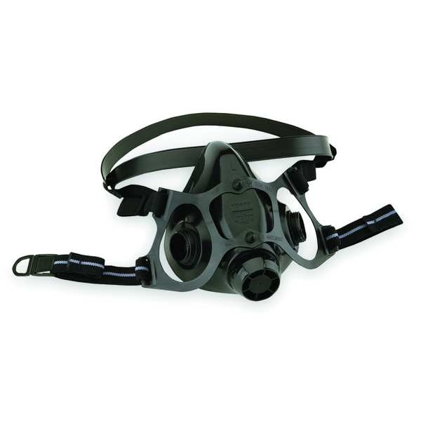 Honeywell North Half Mask Respirator, 7700 Series, Threaded, Silicone, NIOSH, Cartridges Not Included, Black, M - 770030M