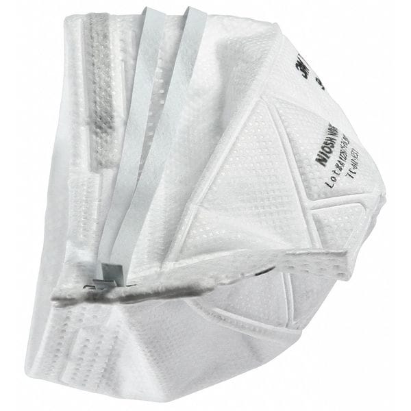 3M Disposable Respirator, N95, Flat-Fold, Dual, Non-Adjustable, Metal Nose Clip, Universal - 9105