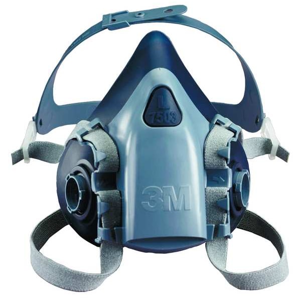 3M Half Mask Respirator, 7500 Series, Not Rated, Bayonet, Size M 0 Cartridges Included - 7502