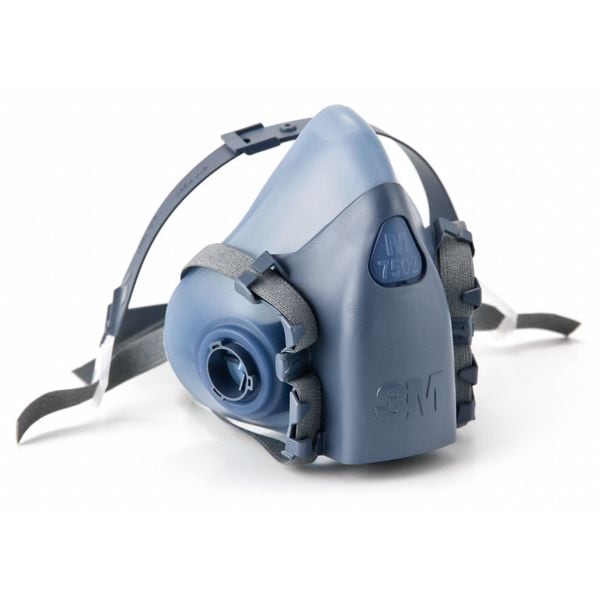 3M Half Mask Respirator, 7500 Series, Not Rated, Bayonet, Size M 0 Cartridges Included - 7502