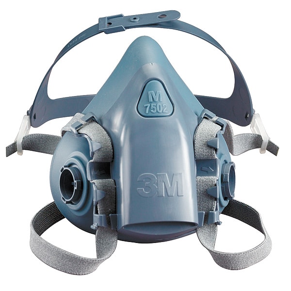 3M Half Mask Respirator, 7500 Series, Not Rated, Bayonet, Size M 0 Cartridges Included - 7502