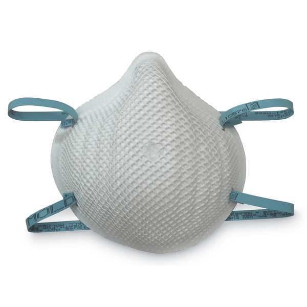 Moldex N95 Disposable Respirator, Molded, Dual Headstrap, Molded Nose Bridge, White, M/L, Pack of 20 - 2200N95