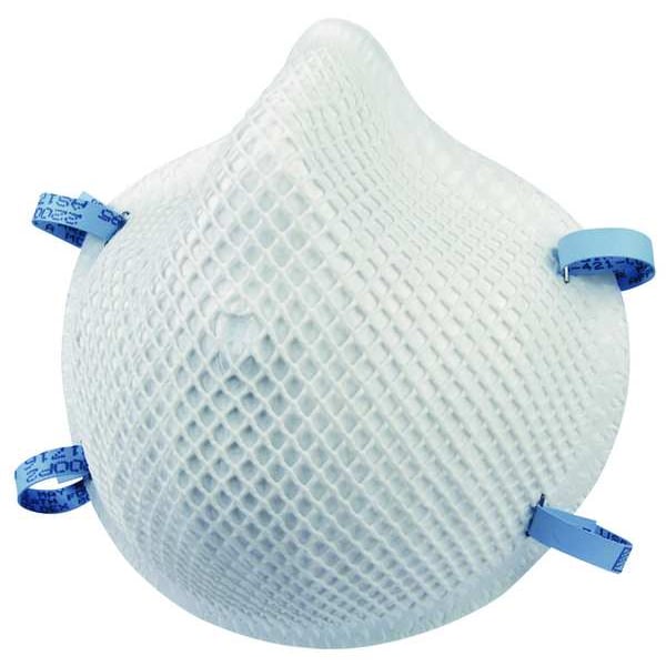 Moldex N95 Disposable Respirator, Molded, Dual Headstrap, Molded Nose Bridge, White, M/L, Pack of 20 - 2200N95