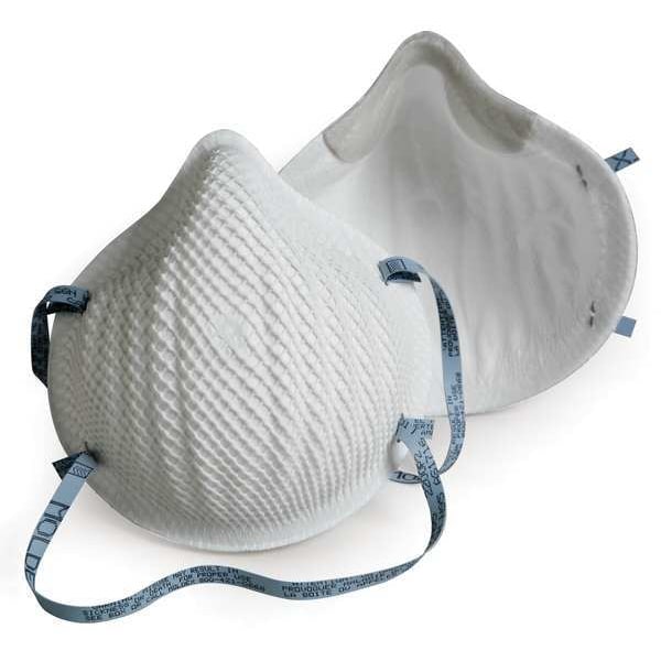 Moldex N95 Disposable Respirator, Molded, Dual Headstrap, Molded Nose Bridge, White, M/L, Pack of 20 - 2200N95