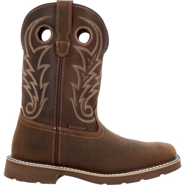 Georgia Men's Work Boot, 9.5 M, Steel Toe Toe, 11 in H, Brown, GB00692 - GB00692