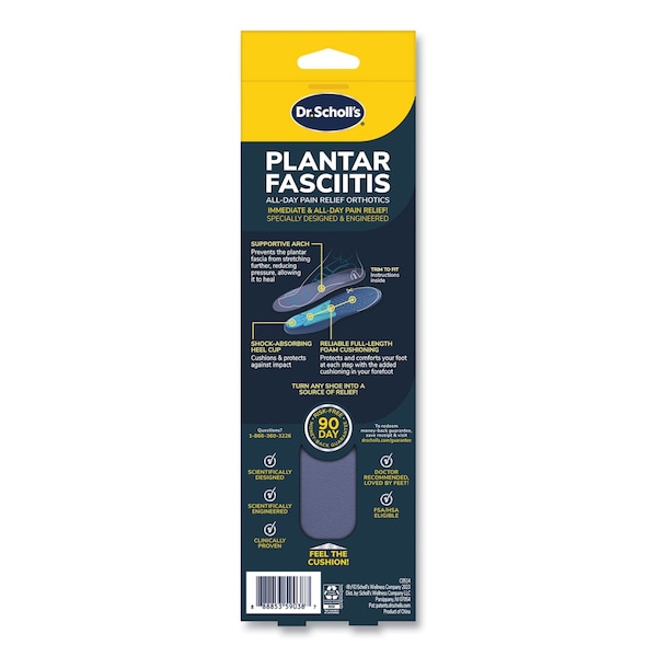 Dr. Scholls PlantarFasciitisAll-Day Pain Relief Orthotics for Women, Women Size 6 to 10, Blue - 87101894