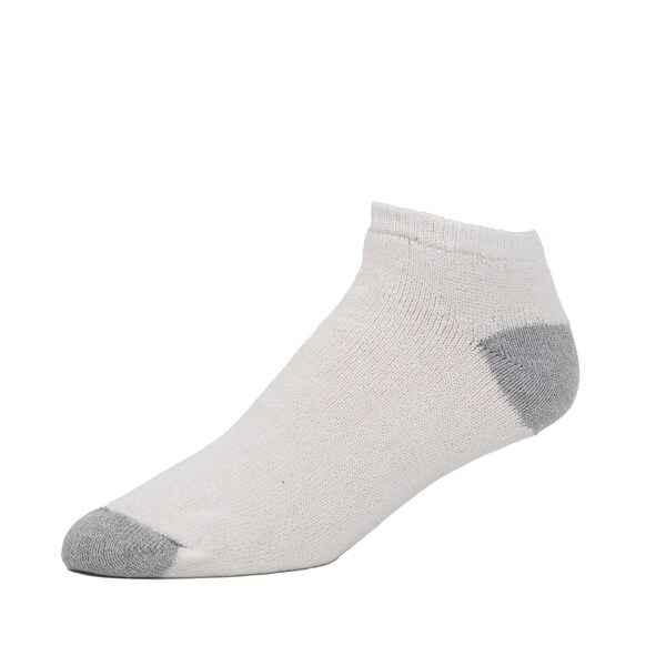 Railroad Sock No Show Socks, Size 5-10 W/4-7.5 M, White/Grey, 6PK - 8084