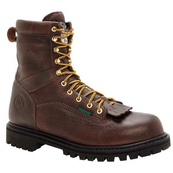 Georgia Boot Men's Waterproof Work Boot, 11 W, Steel Toe, 8 in H, Chocolate, G8341 - G8341