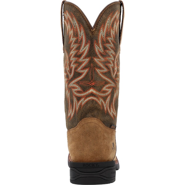Rocky Men's Western Boot, 11.5 W, 12 in H, Tobacco - RKW0451