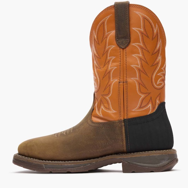 Durango Men's Work Boot, 11.5 M, Steel Toe Toe, 11 in H, Coffee and Monarch Orange, DDB0497 - DDB0497