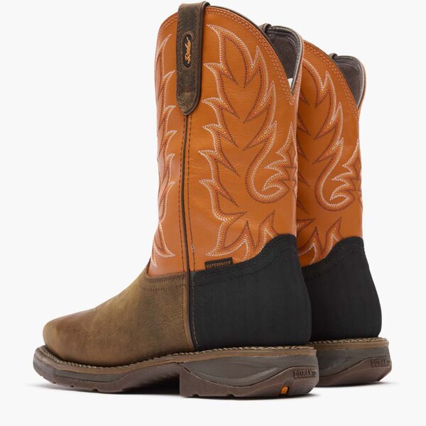 Durango Men's Work Boot, 11.5 M, Steel Toe Toe, 11 in H, Coffee and Monarch Orange, DDB0497 - DDB0497