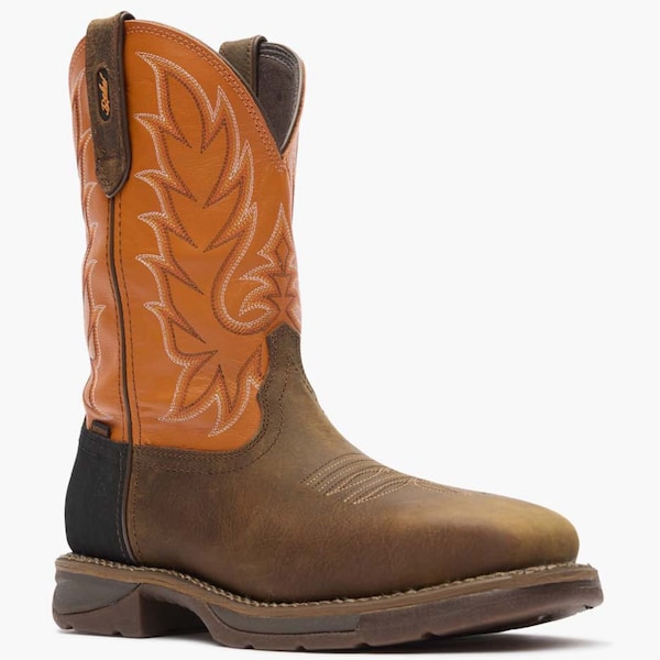 Durango Men's Work Boot, 11.5 M, Steel Toe Toe, 11 in H, Coffee and Monarch Orange, DDB0497 - DDB0497