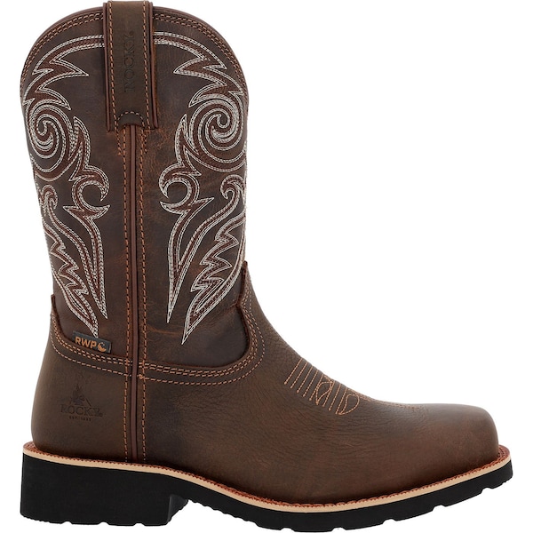 Rocky Women's Western Boot, 10.5 M, Steel Toe Toe, 11 in H, Brown, RKW0443 - RKW0443