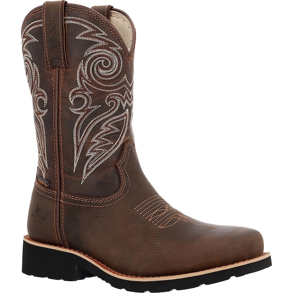 Rocky Women's Western Boot, 10.5 M, Steel Toe Toe, 11 in H, Brown, RKW0443 - RKW0443