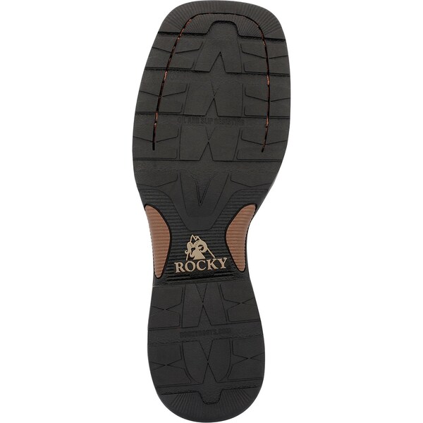 Rocky Rocky Bronco, Men's 12 in Nano Composite Toe Toe Western Boot, Brown and Green, 10, W, RKW0454 - RKW0454