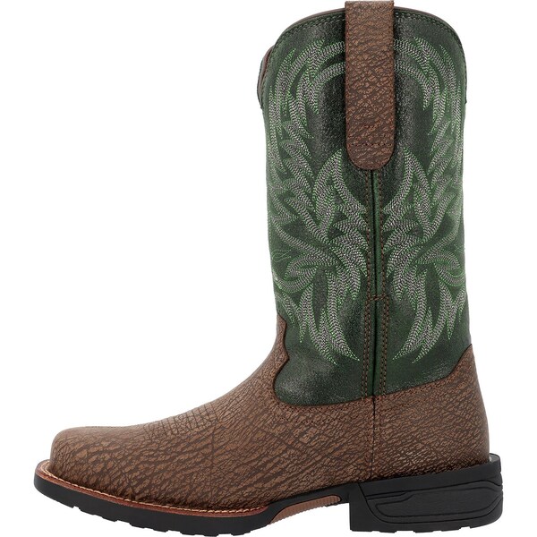 Rocky Rocky Bronco, Men's 12 in Nano Composite Toe Toe Western Boot, Brown and Green, 10, W, RKW0454 - RKW0454